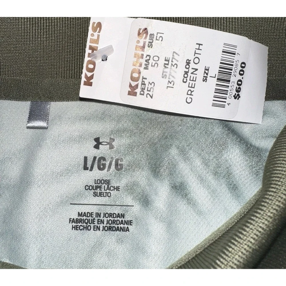 Under Armour‎ Matchplay Performance Golf Polo Loose Green Palm Print Men's L NWT